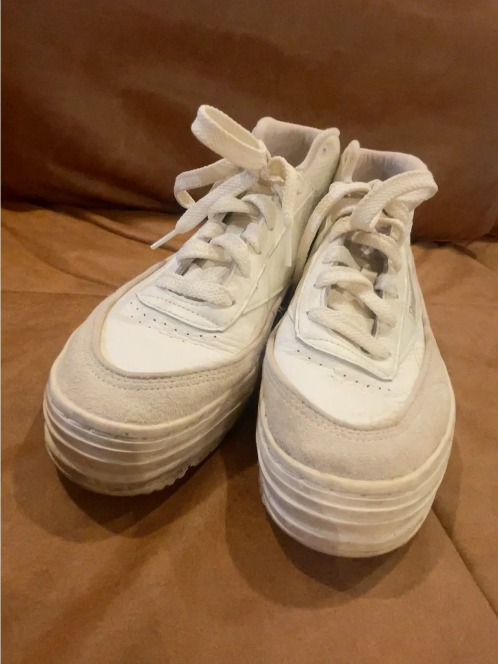 Reebok Cream White Platform High-Top Sneakers